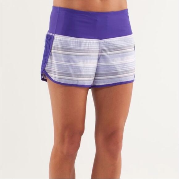 Lululemon Run: Sun Sprinter 4” Short in Elevation Stripe Bruised Berry Size 8 - Picture 1 of 14